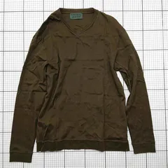 ◇ Θ フォーマルジャージ FORMAL JERSEY Vネック長袖カットソー ブラウン系 メンズXXL E  【1601150010926】のサムネイル
