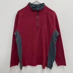 Columbia ハーフジップフリース バイカラー レッド/グレー【メンズM】