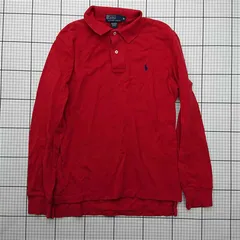 ◇ Θ ポロ ラルフローレン Polo Ralph Lauren 長袖ポロシャツ レッド系 メンズ M E  【1601150011206】