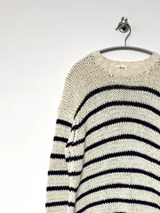 【J.CREW】90s ウールボーダーニット M セーター ジェイクルー JCREW 古着