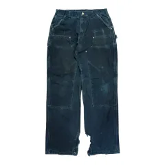 34x34 ヴィンテージ Carhartt カーハート b136 ダブルニー ブラック faded