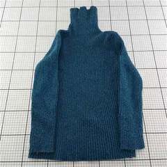 ◇ ⊇ セレクトモカ SELECT MOCA タートルネックリブニット Fサイズ ブルー系 レディース E  【1601150011794】