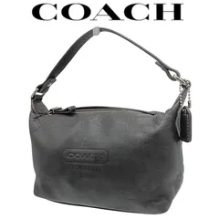 COACH　コーチ　ハンドバッグ　ポーチ　レザー　ブラウン　アクセサリーポーチ　ロゴ型押し　ミニバッグ　マルチケース