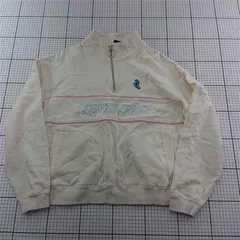 ◇ Θ サンタクルーズ Santa Cruz 502213335 ハーフジップスウェット メンズ Mサイズ ホワイト系 E  【1601150012395】