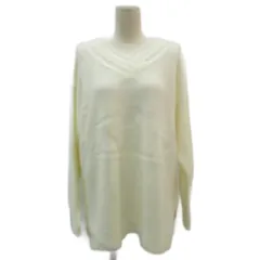 アズールバイマウジー AZUL by moussy ニット セーター 長袖 L オフホワイト Vネック /SY36 ■GY58