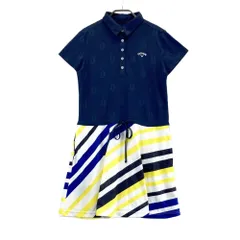 サイズ：L CALLAWAY キャロウェイ  半袖ワンピース ヨット ボーダー柄 ネイビー系 [240101585249] ゴルフウェア レディース ストスト