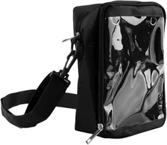 ARESACHI 痛バ 推し活 バッグ 痛バック クリアバッグ ミニショルダー 小さめ ぬいぐるみ ミニバッグ (ブラック)