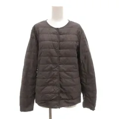 ユニクロ UNIQLO 美品 ダウンジャケット XL ノーカラー ダークグレー /AE ■GY59
