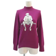 ポールスチュアート PAUL STUART ニット セーター 長袖 M 紫 パープル 刺繍 ハイネック /SY38 ■GY58