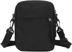 ARESACHI ショルダーバッグ サコッシュ ショルダーポーチ ミニショルダー 小さめ 斜めがけ コンパクト (ブラック,  15cm x 20cm x 5cm)