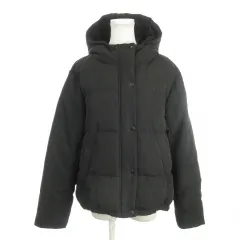 アズールバイマウジー AZUL by moussy 中綿ジャケット 上着 L 黒 ブラック フード付き 長袖 パデッド /AH17 ■GY58