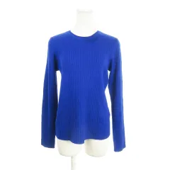 ナノユニバース nano universe LB.03 毛玉レスニットクルーネックリブプルオーバー M 青 ブルー /AH8 ■GY61