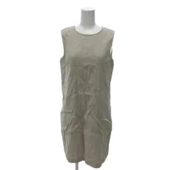 セオリー Theory タグ付き ワンピース 麻 リネン ノースリーブ ラウンドネック 2 ベージュ /YJ ■GY61