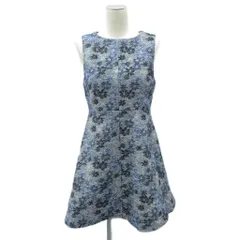 レストローズ L'EST ROSE ワンピース M 紺 ネイビー 花柄 ノースリーブ フレア ミニ丈 /YS38 ■GY58