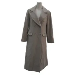 ナチュラルビューティーベーシック NATURAL BEAUTY BASIC オープンカラーコート ロング丈 M ベージュ ダブルボタン /MA5 ■GY59