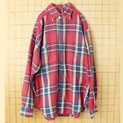 ビッグサイズ 80s 90s USA ヘビーフランネルチェックシャツ メンズXL相当 レッド アウトドア 長袖 アメリカ古着　011426aw31