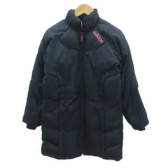 アディダス adidas 中綿コート 140 黒 ブラック スタンドカラー ミドル丈 /HO29 ■GY59 女の子