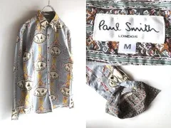 90sビンテージ Paul Smith LONDON ポールスミス タージマハル インド模様 建築/花柄 総柄 アート柄プリント ドレスシャツ M
