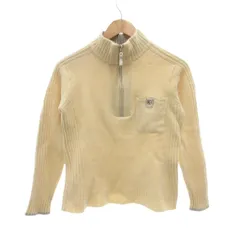 23区 オンワード樫山 ニット セーター 46 白 ホワイト 長袖 ハーフジップ ハイネック リブ /NU ■GY61