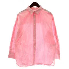 ローリーズファーム LOWRYS FARM シャツ カジュアルシャツ 長袖 ストライプ F ピンク 白 ホワイト /XZ ■GY58
