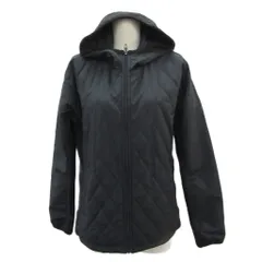 アディダス adidas キルティングジャケット ミドル丈 OT XL 大きいサイズ 黒 ブラック フード付き /SM9 ■GY58