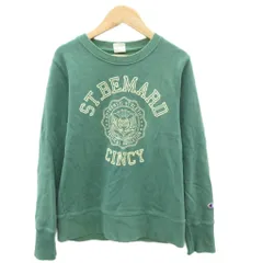 チャンピオン CHAMPION トレーナー スウェット M 緑 グリーン クルーネック プリント ミドル丈 /YS27 ■GY58