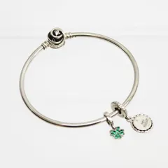 【中古品】PANDORA　チャーム付ブレスレット　SILVER925