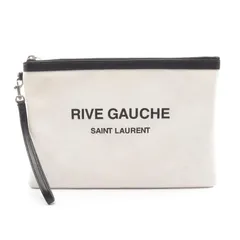 イヴ・サンローラン YVES SAINT LAURENT セカンドバッグ クラッチバッグ RIVE GAUCHE 581369 ナチュラル/ブラック キャンバス レザー RIVE GAUCHE クラッチバッグ メンズ Used Aのサムネイル