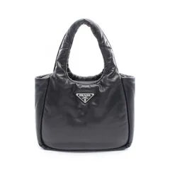 プラダ PRADA ハンドバッグ トライアングルロゴ ブラック レザー トライアングルロゴ ハンドバッグ レディース Used A