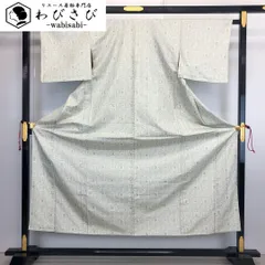 単衣 お召 抽象織模様 卯の花色 K-3682