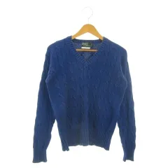 ポロ バイ ラルフローレン Polo by Ralph Lauren 子ども服 ニット セーター 16 紺 ネイビー Vネック ケーブルニット 長袖 /AO32 ■GY61