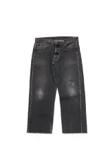 LEVIS 501 9分 ブラックデニム ボタンフライ デニム パンツ size 35