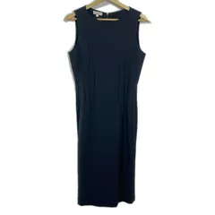 EMPORIOARMANI(エンポリオアルマーニ) ワンピース サイズ40 M レディース美品  - ダークネイビー クルーネック/ノースリーブ/ロング