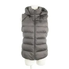 ユニクロ UNIQLO ダウンベスト フード付き L グレー /AH30 ■GY61