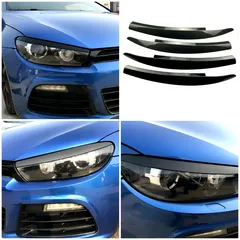 【送料無料】フォルクスワーゲン シロッコ（Volkswagen Scirocco）2008～2017 対応 フロント ヘッドライト アイライン 灯眉 ABS製 外装 装飾 保護 効果 アクセント 印象 向上 フィット感 重視 取付簡単