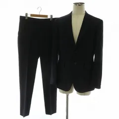 ポールスミスコレクション PAUL SMITH COLLECTION スーツ セットアップ テーラードジャケット シングル 2B 総裏地 サイドベンツ フィッシュマウス パンツ スラックス ウール シルク混 水玉 ドット柄 L 黒 ブラック /XZ ■GY18