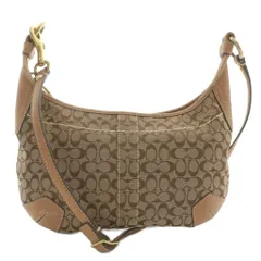 コーチ COACH ショルダーバッグ キャンバス レザー ミニシグネチャー 総柄 茶色 ブラウン 11268 /XZ ■GY18