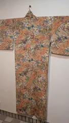 【縮緬】紅型柄•オレンジ系の小紋♪