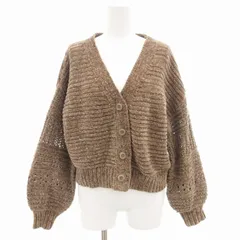 レイカズン Ray cassin 美品 カーディガン ニット 長袖 F 茶 ブラウン /GV ■GY39