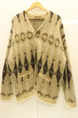 【中古】 JOURNAL STANDARD メンズカーディガン L j.s.homestead モヘア レトロ ノルディック カーディガン JOURNAL STANDARD L ベージュ 肌色 総柄