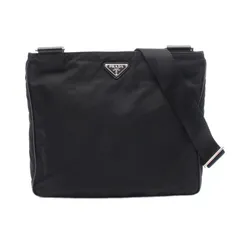 プラダ PRADA ショルダーバッグ ブラック ナイロン レザー トライアングルロゴ ショルダー レディース Used A