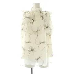 スナイデル SNIDEL 25SS リボンスリーブオーガンシースルー ブラウス F オフベージュ チャコール /ES ■OS