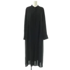 プラステ PLST バックプリーツシャツワンピース M 紺 ネイビー 長袖 バンドカラー ピンタック /RP ■OS