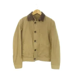 トゥモローランド TOMORROWLAND ブルゾンジャケット 上着 M 茶 ブラウン 無地 レザーカラー 長袖 /AO25 ■GY58