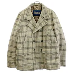 HERNO ヘルノ ウールチェックダブルコート  グレー 50