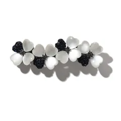 [TIGLOSS] バレッタ ヘアアクセサリー 結婚式 お呼ばれ 小さめ パール 髪留め 髪飾り 和装 ヘアピン ヘアクリップ まとめ髪 おしゃれ 大人（ブルーブラック） [ブルーブラック]