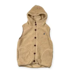 Gymphlex ジムフレックス バスケットボタン ボア フード ベスト ジャケット 14 /ベージュ系 レディース