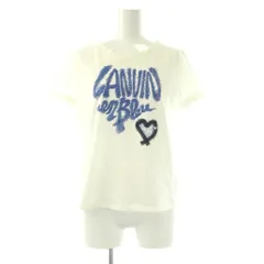 ランバンオンブルー LANVIN en Bleu ロゴプリントカットソー Tシャツ 半袖 コットン 38 白 /NR ■OS ■SH