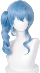 コスプレウィッグ 耐熱ウィッグ 星街すいせい 変装用ウィッグ cosplay wig かつら 専用ネットと櫛付 イベント ブルー (a)