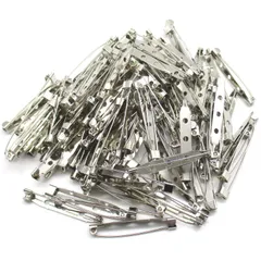 [KKD] ブローチ ピン 100個 セット アクセサリー パーツ 手芸 工作 (シルバー 40mm)